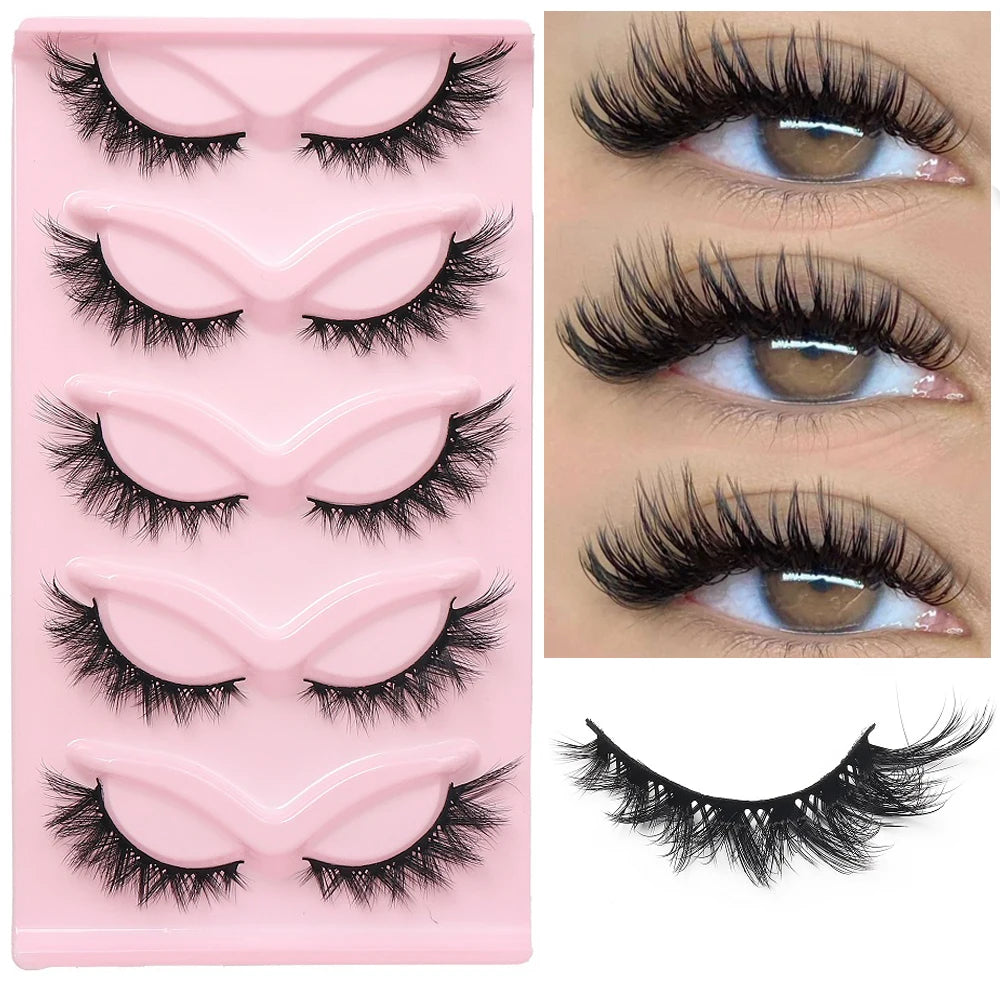 GROINNEYA Cat eye Eyelashes 3D Natural False Lashes Fluffy Soft