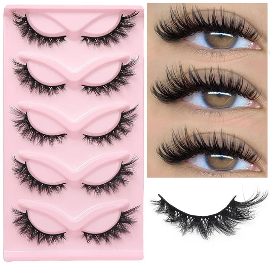 GROINNEYA Cat eye Eyelashes 3D Natural False Lashes Fluffy Soft