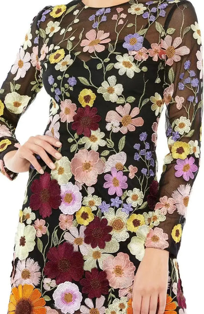 Elegant Luxury Floral Embroidery Party Dress